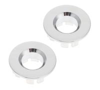 FOYTOKI 2Pcs Bath Sink Overflow Ring Accessories Wash Basin Overflow Cover Replacement for Bathroom Washbasin Silver Finish Practical and