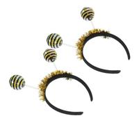 FOYTOKI 2pcs Bee Headband for Women, Versatile Costume Accessory with Glitter Tinsel, Nonslip Foam and Plastic Material, for Honeythemed Events and Stage Performances