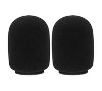 FOYTOKI 2pcs Black Sponge Microphone Pop Filter Foam Covers with Stretchable Material and Quick Installation, Noise Reduction Windscreens on Stage and Music Production Use
