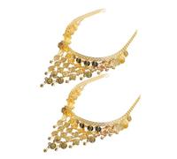FOYTOKI 2pcs Boho Hair Accessory Sequin Tassels Dance Hair Jewelry Belly Dancer Headpiece Head Jewelry for Women Girls