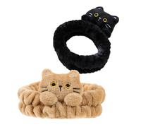 FOYTOKI 2pcs Cat Ear Hair Band for Face Washing Soft and Stretchy Women Headband for Spa Makeup Non-slip Headband