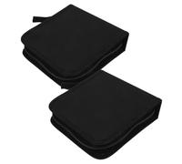 FOYTOKI 2Pcs CD Storage Case with Capacity Portable Zipper Disc Organizer for Travel Compact DVD Holder for Music and Game Discs for Car and Home Use