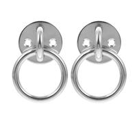 FOYTOKI 2pcs Ceiling Pad Eye Hook Kit Round Stainless Steel Swing Hanging Kit with Secure Fastening Solid Construction Silver for Hanging Chairs