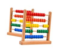 FOYTOKI 2Pcs Colored Wooden Abacus for Math Learning Retro Counting Frames Teaching Aid for Preschool Education Enhancing Motor Skills and Cultural Appreciation