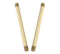FOYTOKI 2pcs Copper M10 Threaded Lamp Parts Vintage Style Straight Hollow Tube External Threads for Creating Lighting Fixtures and Enhancing Home Decor