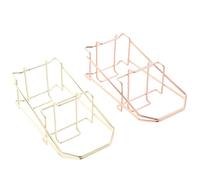 FOYTOKI 2pcs Cosmetic Sponge Holder Beauty Makeup Egg Stand Double-layer Steel Rack Dry Quickly Convenient Storage Stylish Design for Makeup Lovers on Dresser