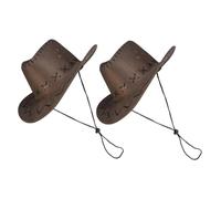 FOYTOKI 2pcs Cowboy Hats Adjustable Strap Western Style Party Hats for Boys Reusable Accessories for Birthday Halloween Costume