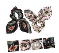FOYTOKI 2Pcs Creative Hair Tie Bowknot Hair Scrunchies Polyester Towelling Comfortable to Wear for Yoga Everyday