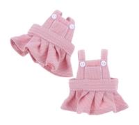 FOYTOKI 2pcs Cute Pink Cloth Suspender Skirt for 12cm Stuffed Animals and Plush Dolls, Soft and Stretchy Material that Stays Neat after Play, for ’s Dollhouse Wardrobe Accessories