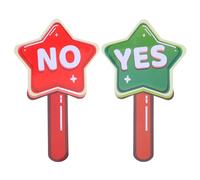 FOYTOKI 2pcs Double-Sided Yes No Voting Paddles Handheld Classroom Answer Boards for Teachers Student Judging Game Props