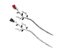 FOYTOKI 2pcs Flower Chignon Pin Women Hair Bun Sticks Chinese Rose Stylish Hair Accessories