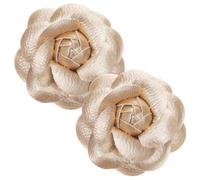 FOYTOKI 2pcs Flower Shoe Clips Made of Satin Fabric with Golden Color, Removable and Versatile Use Shoe Decorations for Women at Weddings and Parties, Elegant and Charming Accessories