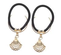 FOYTOKI 2pcs Hollow Shell Metal Hair Ties Elegant Ponytail Holders for Women and Girls Stylish Elastic Bands for Spring Beach Parties Unique Design for Any Occasion