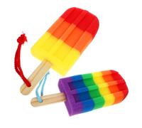 FOYTOKI 2Pcs Ice Cream Shaped Exfoliating Body Sponge for Shower Scrubber with Ergonomic Design for Comfortable Bathing Experience Fun Bath Essential