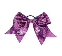 FOYTOKI 2pcs Large Sequin Bowknot Hair Ties for Girls Deep Purple Bow Hair Scrunchies Boys and Girls's Ponytail Holders Decorative Accessories