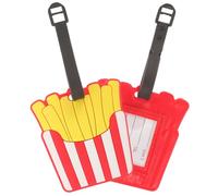 FOYTOKI 2pcs Luggage Tags French Fries Luggage Tag Cute Creative PVC Travel Providing Security for Personal Information Easy Carrying Use with Styles