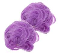 FOYTOKI 2pcs Messy Bun Hair Extensions Curly Scrunchies for Women Synthetic Hair Bun Pieces for for Everyday Wear and Parties Easy to Use
