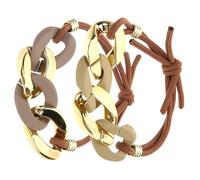 FOYTOKI 2Pcs Metal Hair Bands Elastic Hair Ties for Women Fashion Ponytail Holders for Workout Travel Yoga and Daily Use for All Hair Types Durable and Stylish Hair Styling