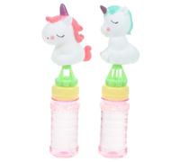 FOYTOKI 2pcs Mini Unicorn Bubble Wands Small Bubble Maker with White Horse Design for Outdoor Play Random Color