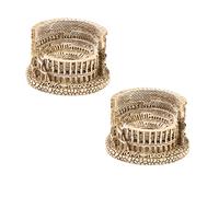 FOYTOKI 2PCS Miniature Colosseum Resin Crafts for Potted Pot Decor Light Yellow Bonsai Adornments Smooth Surface Realistic Design for Sand Table Ornaments and Home Decoration