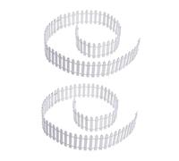 FOYTOKI 2pcs Miniature Wooden Garden Fence Decor White Mini Fence for Fairy Garden Micro Plant Pot Landscaping Diy Outdoor Decorative Barrier