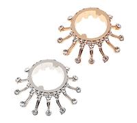 FOYTOKI 2pcs Nail Art Gems Pen Holder Gold Trim Vintage Crown Nail Pen Storage Cup Rhinestones Gems