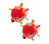 FOYTOKI 2pcs Plush Bell Balls Soft Montessori Sensory with Tag Cloths for Auditory and Tactile Development Comfortable Grasp for Early Educational Play and Crib Decoration