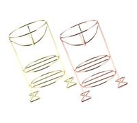 FOYTOKI 2pcs Powder Puff Display Stand Metal Rack Three Layers Design Compact Makeup Sponge Metal Holder Prevents Beauty Egg from Getting Dirty for Dresser Table Daily Storage