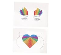 FOYTOKI 2pcs Rainbow Skin Stickers Pride Party Decorations Lgbtq Face Sticker Body