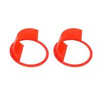 FOYTOKI 2pcs Red Car Speaker Protection Pads Waterproof Covers for 6.5 Inch Car Audio Speakers Made of Wear-resistant Abs Material Designed to Fix in Place for Vehicle Protection