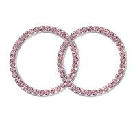 FOYTOKI 2pcs Rhinestone Push Start Button Cover Car Engine Start Decoration Ring Interior Accessories for Car Ignition Switch Trim Compatible with Push to System