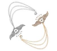FOYTOKI 2pcs Rhinestone Wings Lapel Pins for Men Women Elegant Accessories for Weddings Parties Business Meetings Formal Attire
