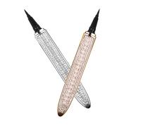 FOYTOKI 2Pcs Self-adhesive Eye Lining Pens Ultra-fine Tip Cosmetic Makeup Accessories Smudge Break-up Resistant Eyeliners Portable Travel-friendly Design Pearl Rose Gold with Full Silver