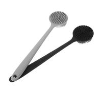 FOYTOKI 2pcs Silicone Bathing Accessories Long Reach Body Brush for Shower Back Cleaning Family Hotel Travel