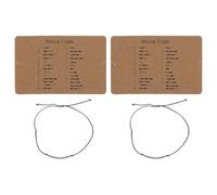 FOYTOKI 2pcs Stainless Steel Morse Code Bracelets Couple Letters Creative Hand Chain Jewelry with Card Comfortable for Everyday Wear