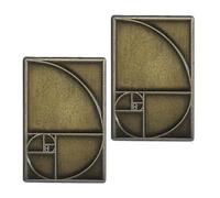 FOYTOKI 2pcs Vintage Math Brooches Sign Featuring Golden Ratio Metal Pins, Symbolizing Intelligence and Balance, Versatile Clothing Pin for Women, for Back to School Or Wedding Accessories