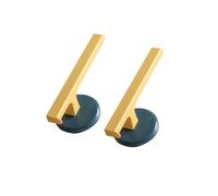 FOYTOKI 2PCS Wall Mounted Towel Bar Blue Bathroom Rack with Draining Space-saving Storage Hanger for Bath Towels and Kitchen Utensils Easy No-drill Installation