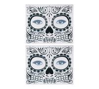 FOYTOKI 2pcs Waterproof Temporary Skeleton Tattoos Sticker for Halloween and Day the Dead, Paper Material with Firm Skin Adhesion, for Party Use and Lasting Wear
