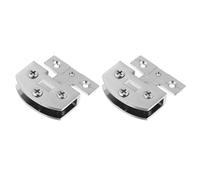 FOYTOKI 2pcs Zinc Alloy Glass Door Hinges for Cabinet Glass Doors Silver Finish Sturdy and Rust-Resistant Suitable for Bookcase and Wine Cooler for Outdoor and Humid Environments