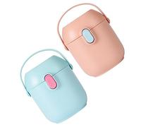 FOYTOKI 2Set Portable Formula Dispenser with Spoon Sealed Milk Powder Storage Box for Home Travel Moisture Design with Convenient Measurement Control