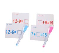 FOYTOKI 2sets Boy Girl Math Flash Cards for Arithmetic Practice Fun Educational Cognition Cards for Early Learning with Dry Erase Marker for Addition Subtraction