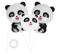 FOYTOKI 3 Pcs Panda Balloons Set Aluminium Film Material Includes 1 X 18 Inch Panda Head for Valentines Day and Holiday Room Layout Decorations