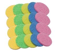 FOYTOKI 30pcs Makeup Removal Face Sponges Compressed Facial Cleansing Sponges Round Pulp Pads for Deep Cleansing and Exfoliating Portable and Lightweight for Travel