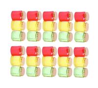 FOYTOKI 30Pcs Miniature Resin Jam Jar Models Dollhouse Candy Can Ornaments, 10 Yellow, 10 Red, 10 Green Mini Candy Jar Crafts for Doll Accessories and Playhouse Decoration