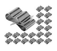 FOYTOKI 30pcs Module Wire Management Cable Clip Wiring Frame Clip Stainless Steel Silver Grooves Design Hold to Two Cables Avoid Messy Good Stability for Solar Organisation