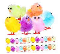 FOYTOKI 36Pcs Miniature Fluffy Chicks Adorable Easter Decorations for Parties Home Decor Cute Standing Chick Ornaments for Friends
