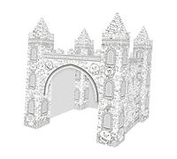 FOYTOKI 3D DIY Castle Model Coloring Kit for Boys and Girls Creative Art Project Colorful Paper Parts Fun Craft Activity for Children