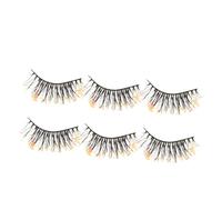 FOYTOKI 3pairs Wispy Fake Eyelashes Natural False Lashes Kit for Women Individual Eyelash Clusters Glitter Design