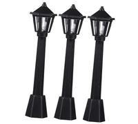 FOYTOKI 3pcs Black Micro Landscape Figurines Model Lights Miniature Street Lamp Ornaments for DIY Gardening Fairy Gardens and Dollhouse Decor