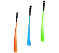 FOYTOKI 3pcs Convenient Shoe Lifter Tools Lightweight Pp Material with Hanging Ring, Rational Bending Radian Design for Easy Home Use Shoe-wearing Auxiliary